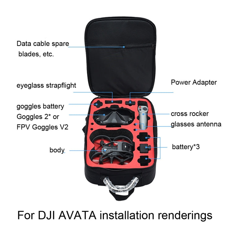 Mochila Organizador de impermeable para drones para DJI Avata (negro) — imagen 4