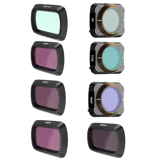 Filtro de cámara de acción JSR para, estilo: UV+CPL+ND8+ND16+ND32+ND64+STAR+Anti-light para DJI Mavic Air 2
