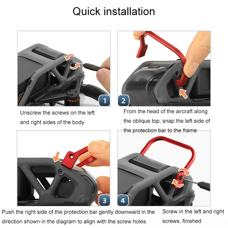 Lente Parachoques anticolisión de aluminio con cardán Sunnylife para DJI Avata (rojo) — imagen 6