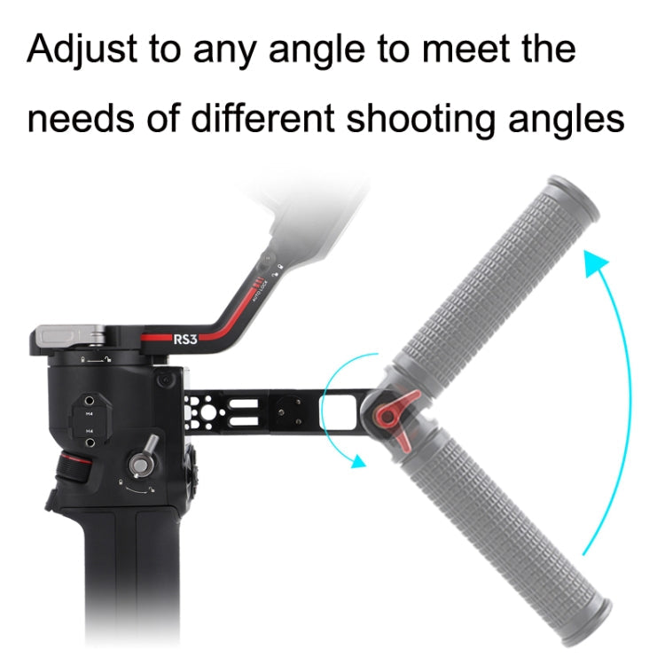 Ronin estabilizador de mango de aleación de aluminio de ángulo ajustable para DJI RS 3 Pro (negro) — imagen 4