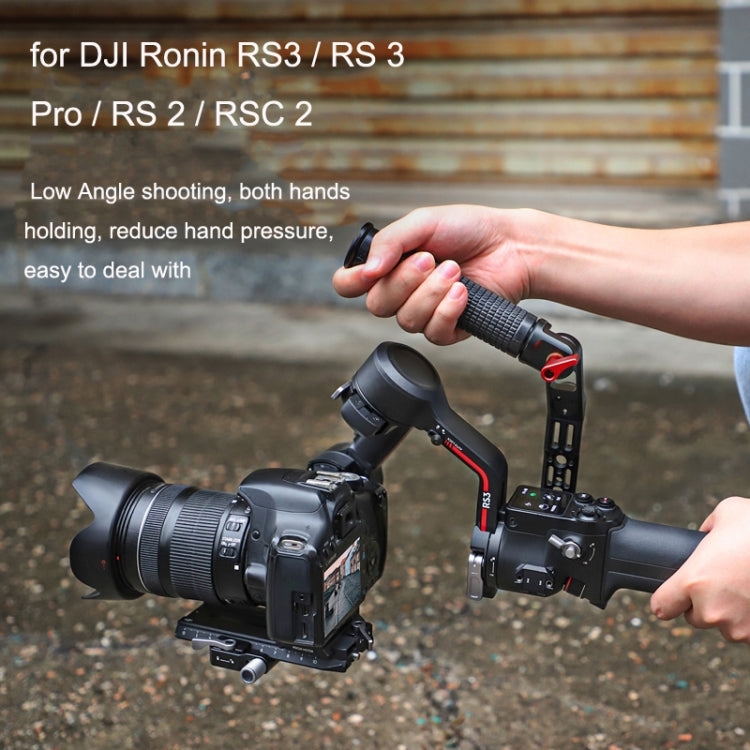 Ronin estabilizador de mango de aleación de aluminio de ángulo ajustable para DJI RS 3 Pro (negro) — imagen 6