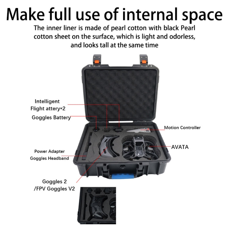 Bolsa Dron Caja a prueba de explosiones a prueba de golpes e impermeable para DJI Avata (Negro) — imagen 4