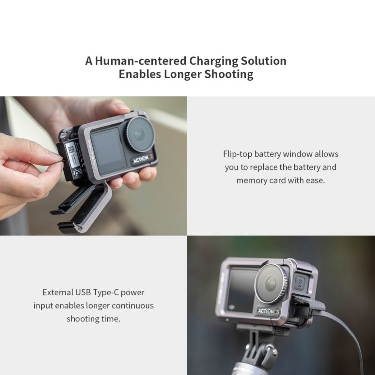 Carcasa de cámara de aleación PGYTECH, de aluminio, marco protector de expansión para DJI Osmo Action 3 — imagen 5