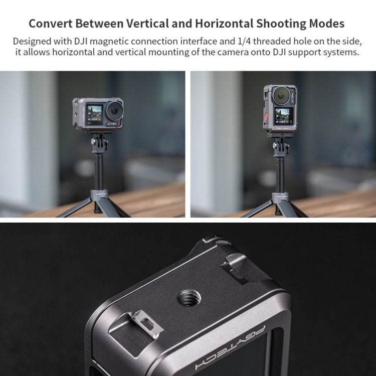 Carcasa de cámara de aleación PGYTECH, de aluminio, marco protector de expansión para DJI Osmo Action 3 — imagen 6