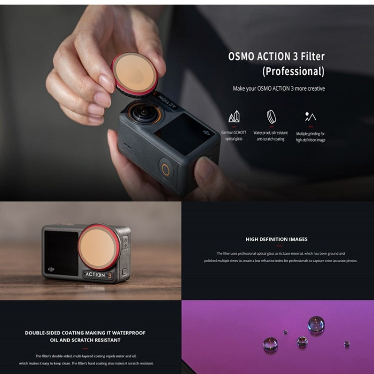 PGYTECH, Especificaciones: UV para DJI Osmo Action 3 — imagen 3