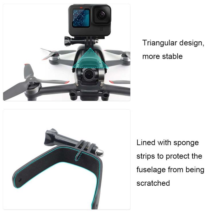 Soporte de adaptador de expansión FPV superior Soporte de cámara deportiva para DJI Osmo Action — imagen 5