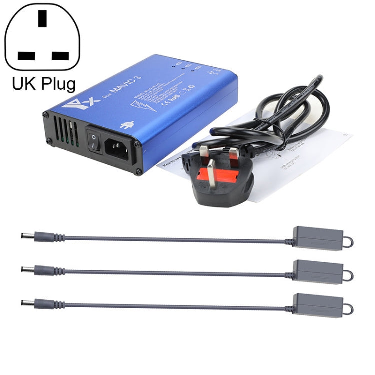 YX 1 a 5 cargador con interruptor para DJI Mavic 3 (enchufe de Reino Unido)