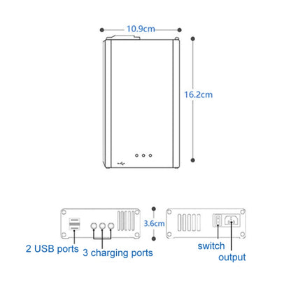 YX 1 a 5 cargador con interruptor para DJI Mavic 3 (enchufe AU) — imagen 3