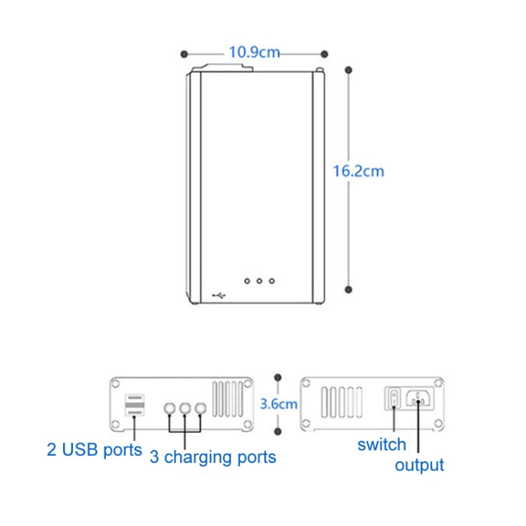 YX 1 a 5 cargador con interruptor para DJI Mavic 3 (enchufe de Reino Unido) — imagen 3