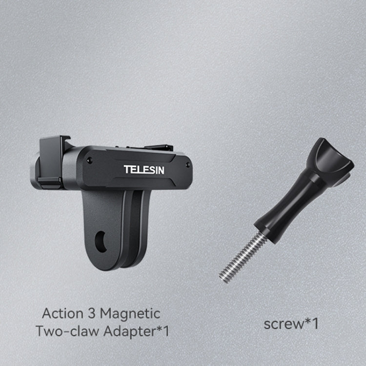 TELESIN Adaptador magnético de dos garras Accesorios de cámara de acción para DJI Osmo Action 3 — imagen 2
