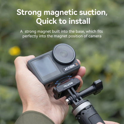 TELESIN Adaptador magnético de dos garras Accesorios de cámara de acción para DJI Osmo Action 3 — imagen 5