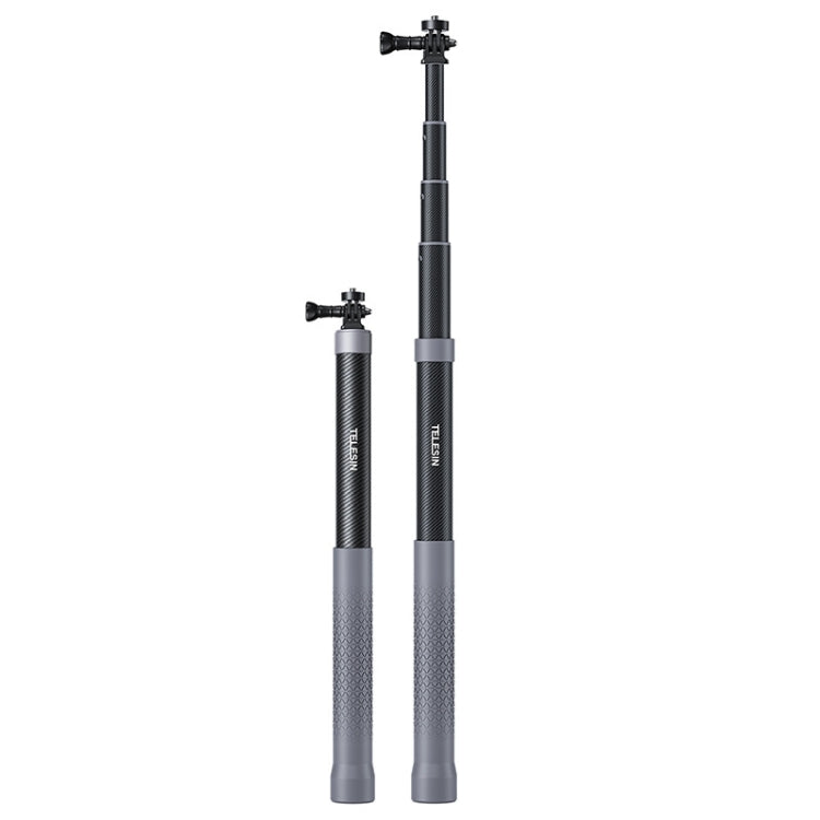 TELESIN 1.2m Fibra de carbono Monopod Selfie Stick con tornillo 1/4 para cámaras de acción — imagen 2