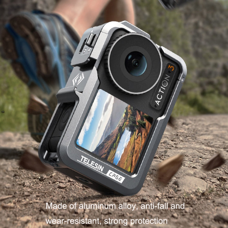 Marco de protección de jaula TELESIN OA-FMS-004 cámara de acción de conejo de metal para DJI Osmo Action 3 (gris) — imagen 6