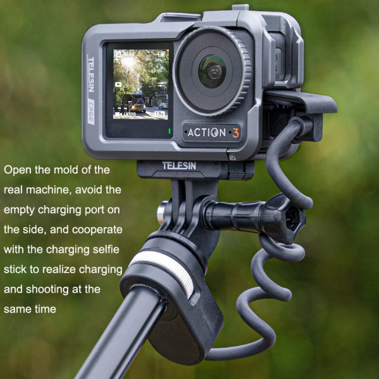 Marco de protección de jaula TELESIN OA-FMS-004 cámara de acción de conejo de metal para DJI Osmo Action 3 (gris) — imagen 7