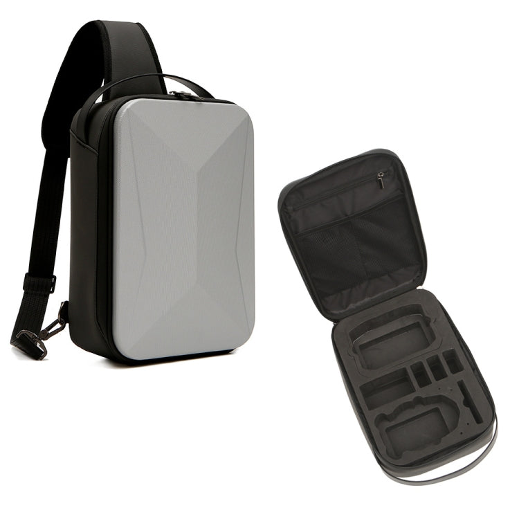 Bolsa de almacenamiento de carcasa dura Caja Bolsa de pecho Bolsa de hombro Bolsa de mensajero para DJI Mini 3 Pro (Plata)