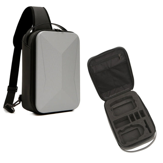 Bolsa de almacenamiento de carcasa dura Caja Bolsa de pecho Bolsa de hombro Bolsa de mensajero para DJI Mini 3 Pro (Plata)