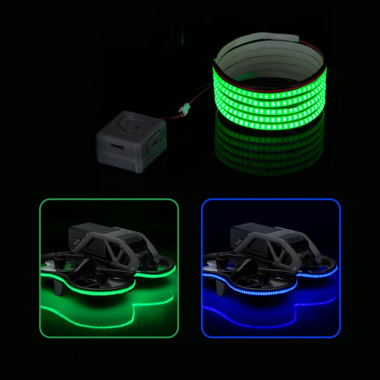 RCSTQ tira de luz emisora de luz tira de luz de advertencia de vuelo nocturno para DJI Avata (azul) — imagen 4