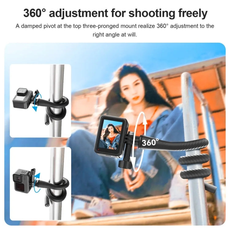 Trípode de pulpo con soporte de montaje flexible TELESIN para mini cámara de acción y celular, especificaciones: con kit de……