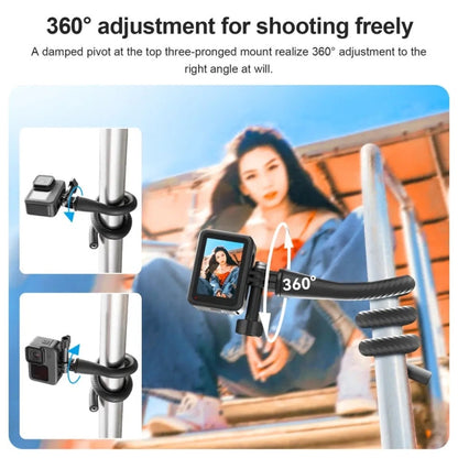 Trípode de pulpo con soporte de montaje flexible TELESIN para mini cámara de acción y celular, especificación: solo soporte……