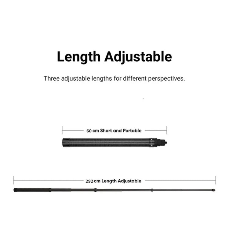 Palo Selfie Invisible de fibra de carbono de 3m para cámara deportiva Insta360/ Action/GoPro/Xiao Yi — imagen 2