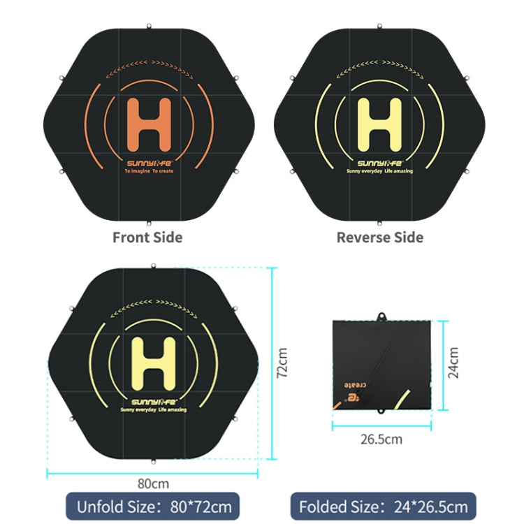 Sunnylife TJP11 80cm Hexagonal de doble cara plegable con puntas de tierra Dron delantal Universal — imagen 3