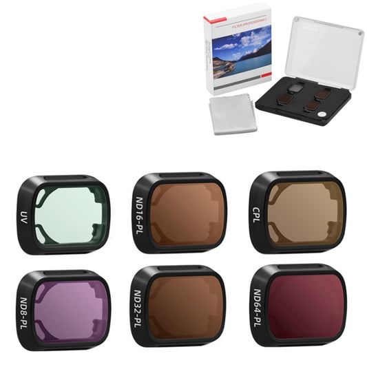 Filtro BRDRC Vidrio protector de, Estilo: 6pcs/set UV+CPL+ND8PL+ND16PL+ND32PL+ND64PL para DJI Mini 3 Pro