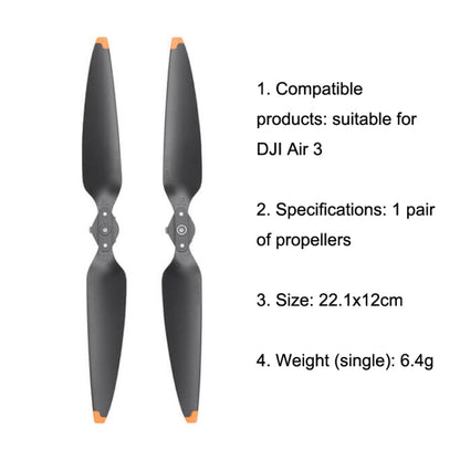 Hélices de reducción de ruido Original 1 par de para DJI Air 3 (negro) — imagen 4