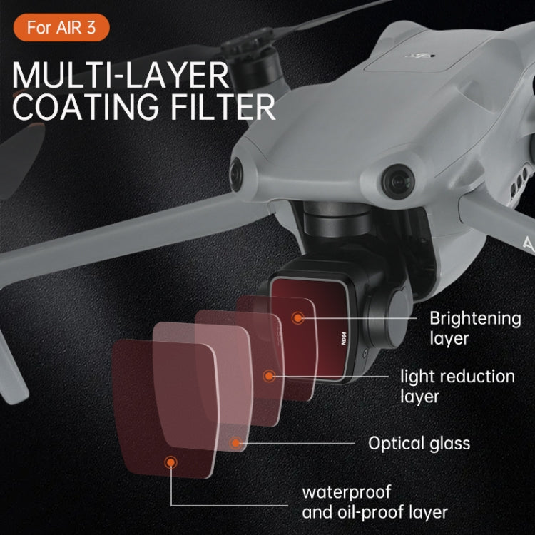 Filtro RCSTQ impermeable de revestimiento multicapa, especificaciones: ND4/8/16/32/64+UV+CPL 6 en 1 para DJI Air 3 — imagen 3