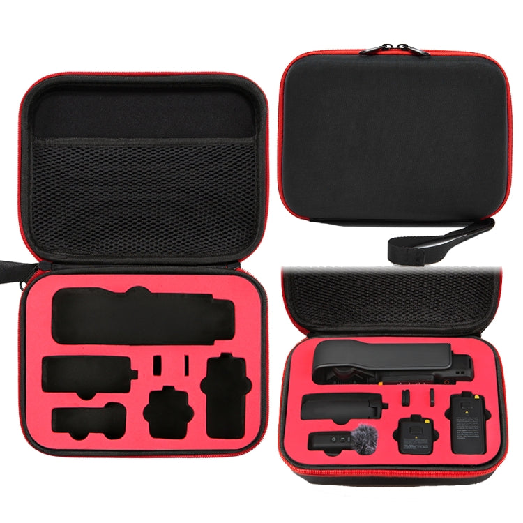 Bolsa de almacenamiento Bolso de bolsillo para cámara para DJI Osmo Pocket 3 (carcasa negra, interior rojo)