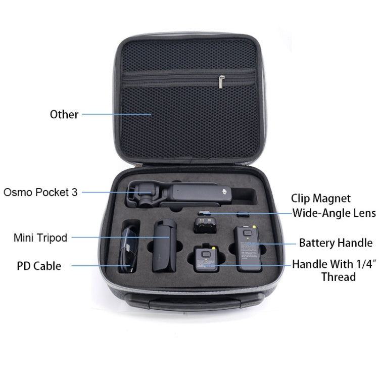 Bolsa de almacenamiento Para cámara de acción todo en uno Embrague de mano para DJI Osmo Pocket 3 (gris) — imagen 5