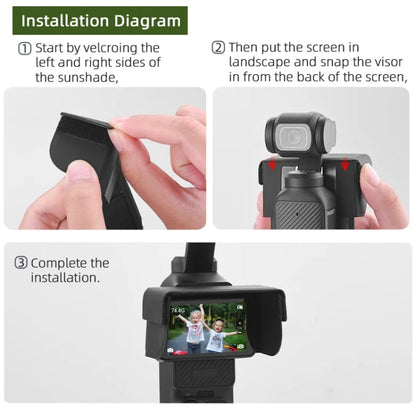 BRDRC Parasol Pantalla de peso ligero para DJI Osmo Pocket 3 (Negro) — imagen 9