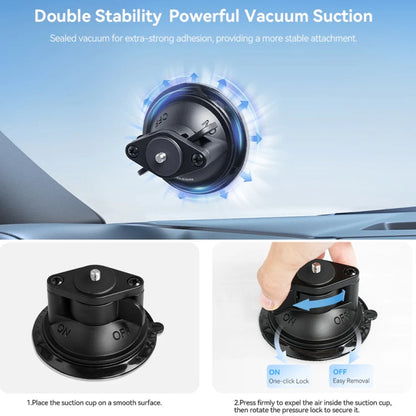 Base magnética TELESIN con interfaz de 1/4 pulgadas para cámara Pocket 3/Insta360 y teléfonos inteligentes sin Base de vento…