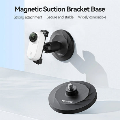 Base magnética TELESIN con interfaz de 1/4 pulgadas para cámara Pocket 3/Insta360 y teléfonos inteligentes sin Base de vento…