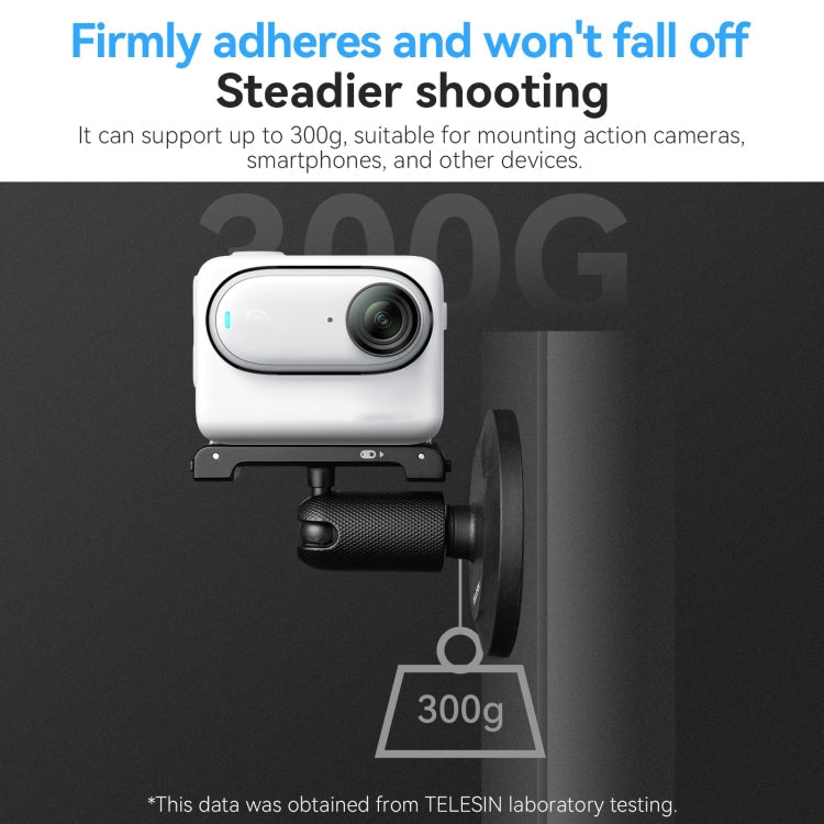 Base magnética TELESIN con interfaz de 1/4 pulgadas para cámara Pocket 3/Insta360 y teléfonos inteligentes sin Base de vento…