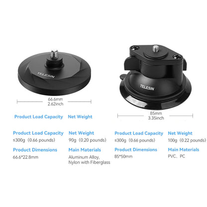 Base magnética TELESIN con interfaz de 1/4 pulgadas para cámara Pocket 3/Insta360 y teléfonos inteligentes sin Base de vento…