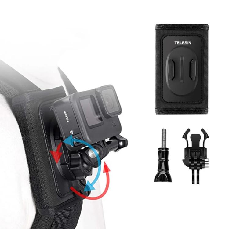 Mochila TELESIN Correa para el hombro Soporte de montaje para GoPro Hero / Insta360 / SJCAM / Accesorios de acción, Especifi…