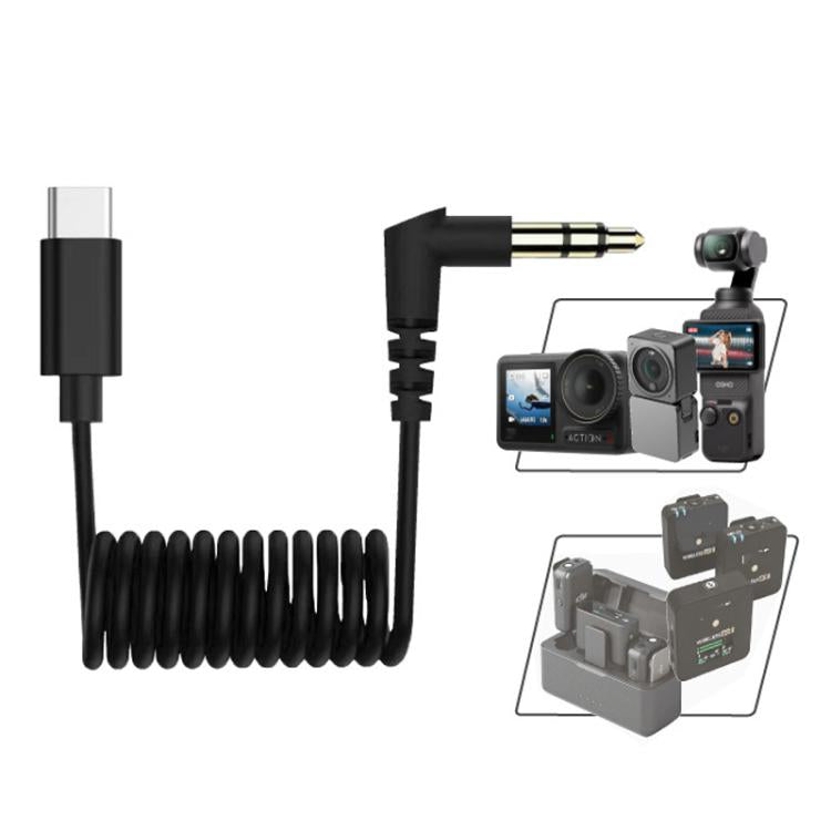 Cable adaptador de audio USB-C / Type-C a TRS macho de 3,5 mm para DJI Osmo Pocket 3 / Osmo Action 4 (negro) para DJI DJI Os…
