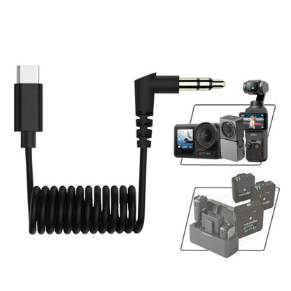 Cable adaptador de audio USB-C / Type-C a TRS macho de 3,5 mm para DJI Osmo Pocket 3 / Osmo Action 4 (negro) para DJI DJI Os…