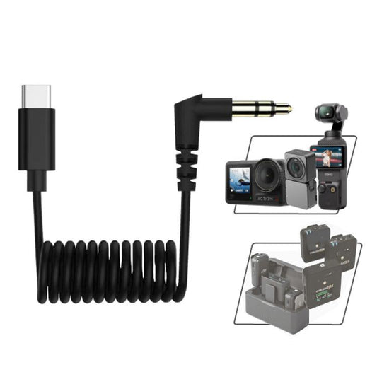 Cable adaptador de audio USB-C / Type-C a TRS macho de 3,5 mm para DJI Osmo Pocket 3 / Osmo Action 4 (negro) para DJI DJI Os…