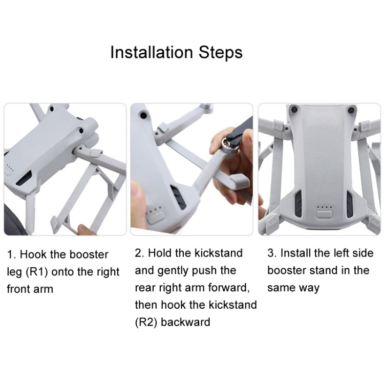 Cubierta 1 par de protectora de hélice de tren de aterrizaje con soporte de aumento de altura para DJI Mini 3 Pro — imagen 7