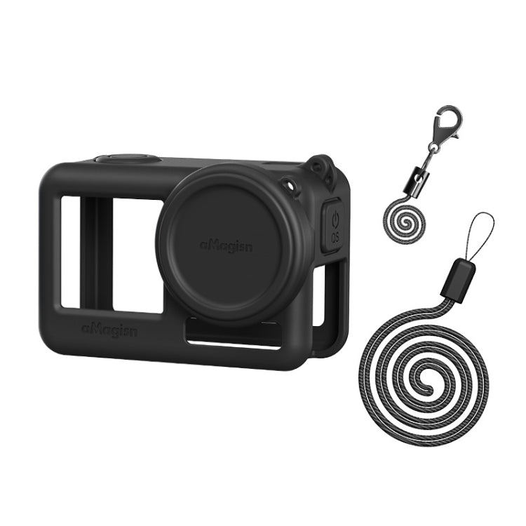 Funda 3 aMagisn protectora de silicona Accesorios de protección de cámara para DJI Osmo Action 4 (negro)