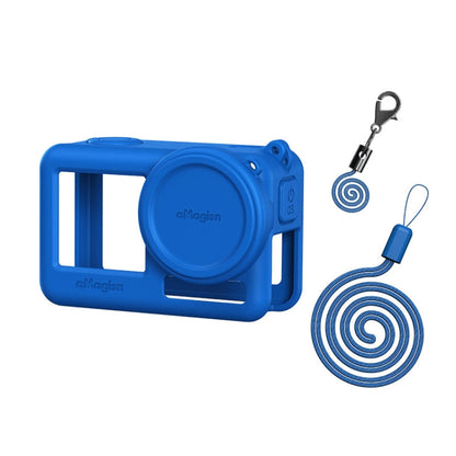 Funda 3 aMagisn protectora de silicona Accesorios de protección de cámara para DJI Osmo Action 4 (azul)
