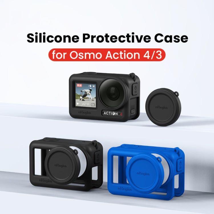 Funda 3 aMagisn protectora de silicona Accesorios de protección de cámara para DJI Osmo Action 4 (azul) — imagen 5