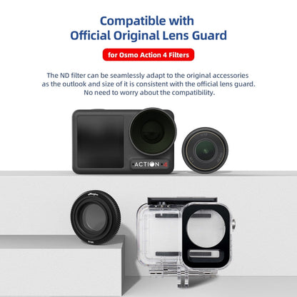 Filtro AMagisn impermeable Accesorios para cámaras deportivas, Estilo: ND8 + ND16 + ND32 + CPL para DJI Osmo Action 4 — imag…