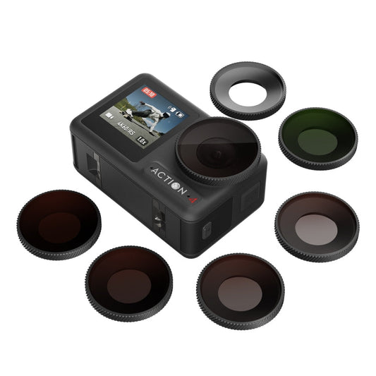 Filtro AMagisn impermeable Accesorios para cámaras deportivas, Estilo: ND8 + ND16 + ND32 + ND64 para DJI Osmo Action 4 — ima…