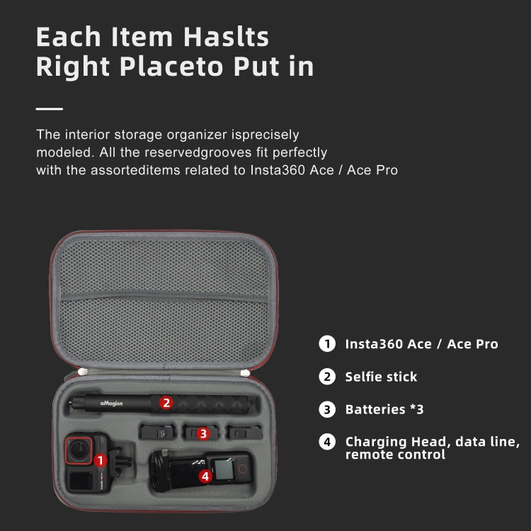 Paquete de almacenamiento Para Insta360 Ace Pro / Ace aMagisn medio accesorios de cámara de acción de protección — imagen 9