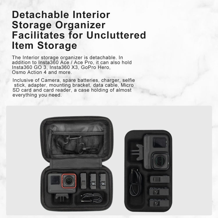 Bolsa Para Insta360 Ace / Ace Pro aMagisn organizadora pequeña Accesorios protectores para cámaras deportivas (gris profundo…