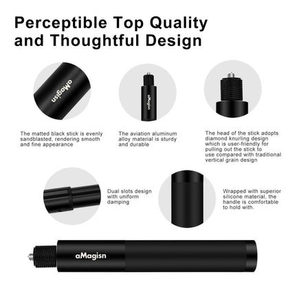 Clip AMagisn 120 cm Invisible Straight Pull Selfie Stick Accesorios para cámaras deportivas, Especificación: Varilla + 1/4 d…