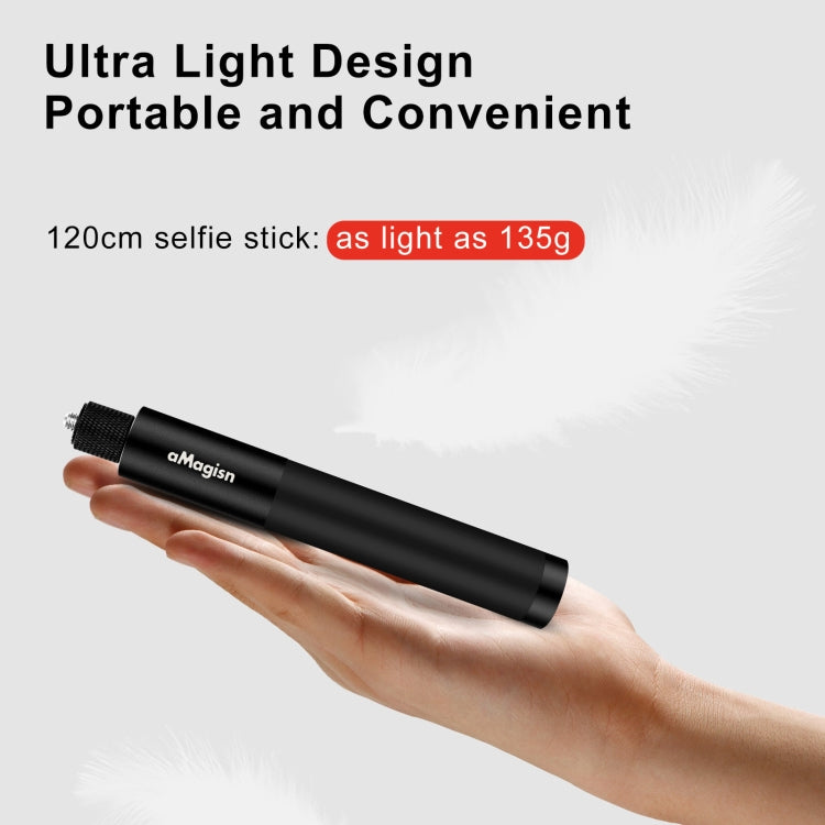 Clip AMagisn 120 cm Invisible Straight Pull Selfie Stick Accesorios para cámaras deportivas, Especificación: Varilla + 1/4 d…