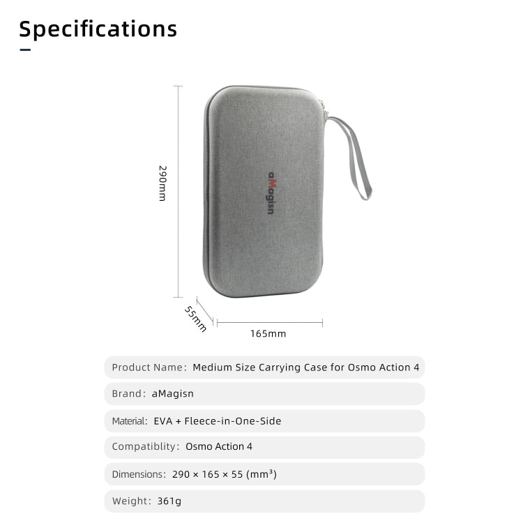 Paquete de almacenamiento aMagisn medio accesorios de cámara de acción de protección para DJI Osmo Action 4 — imagen 10